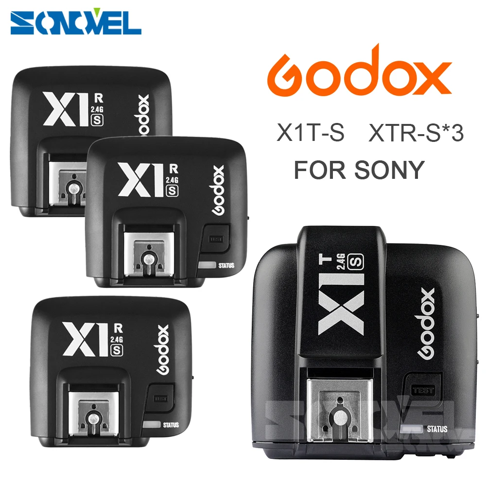 Godox X1T S передатчик 2 4G TTL HSS беспроводной триггер вспышки + 3x приемник для Sony DSLR