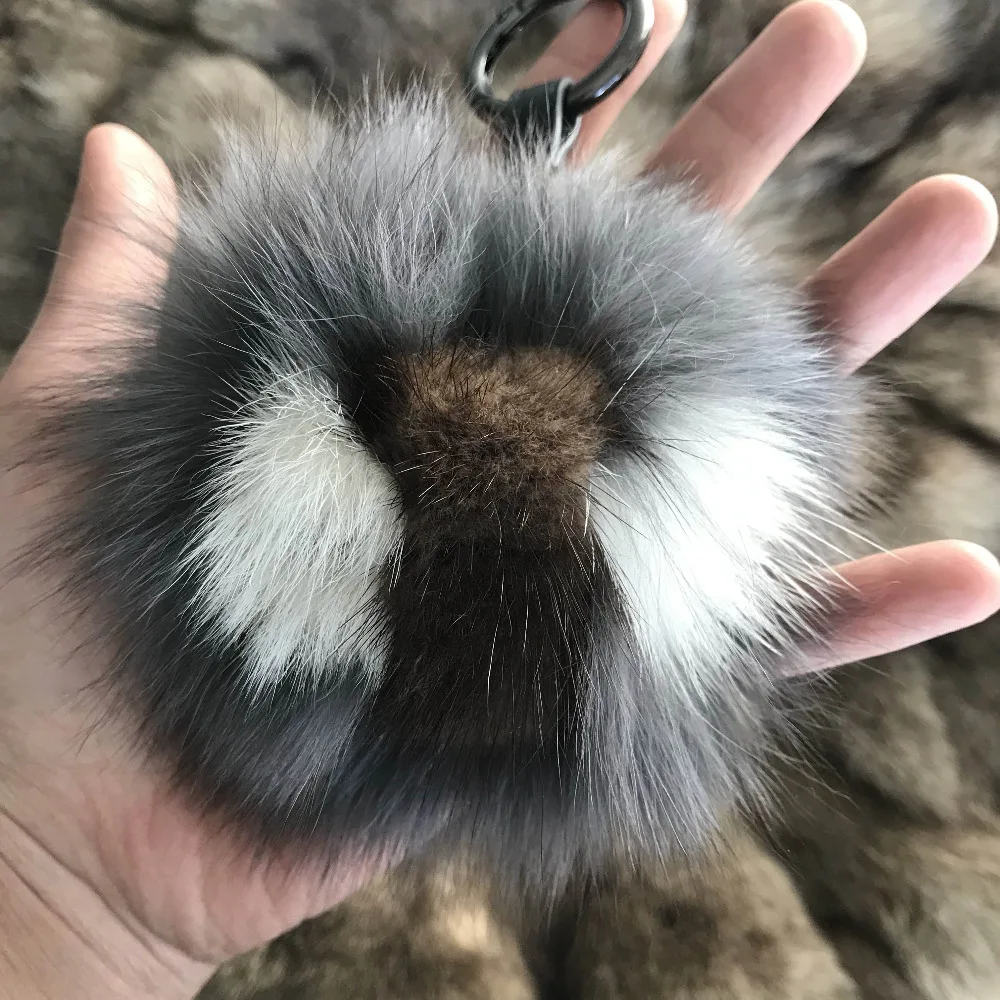 Magicfur темно серый Настоящий Лисий мех норки Помпон сова кукла модный брелок