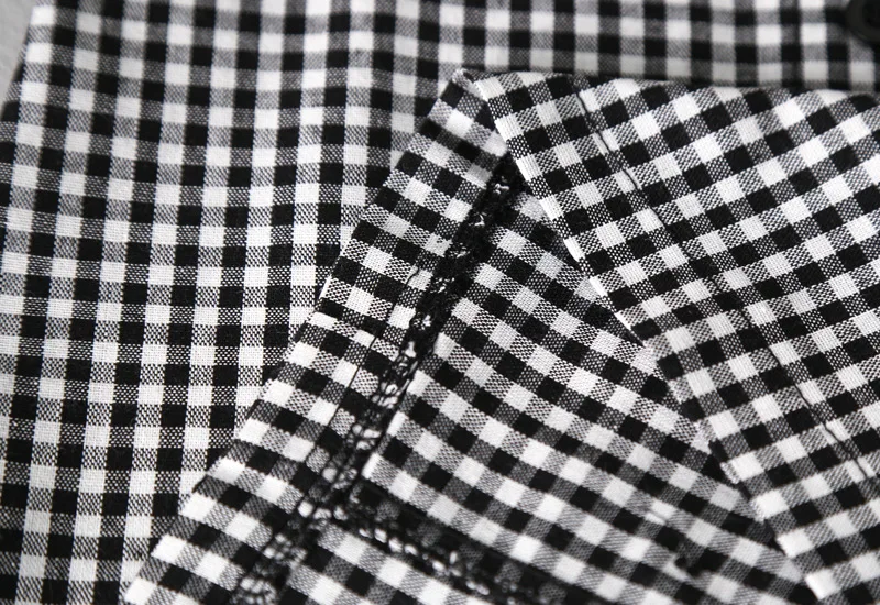 YorkZaler платье для девочек с открытыми плечами черные клетчатые Детские платья