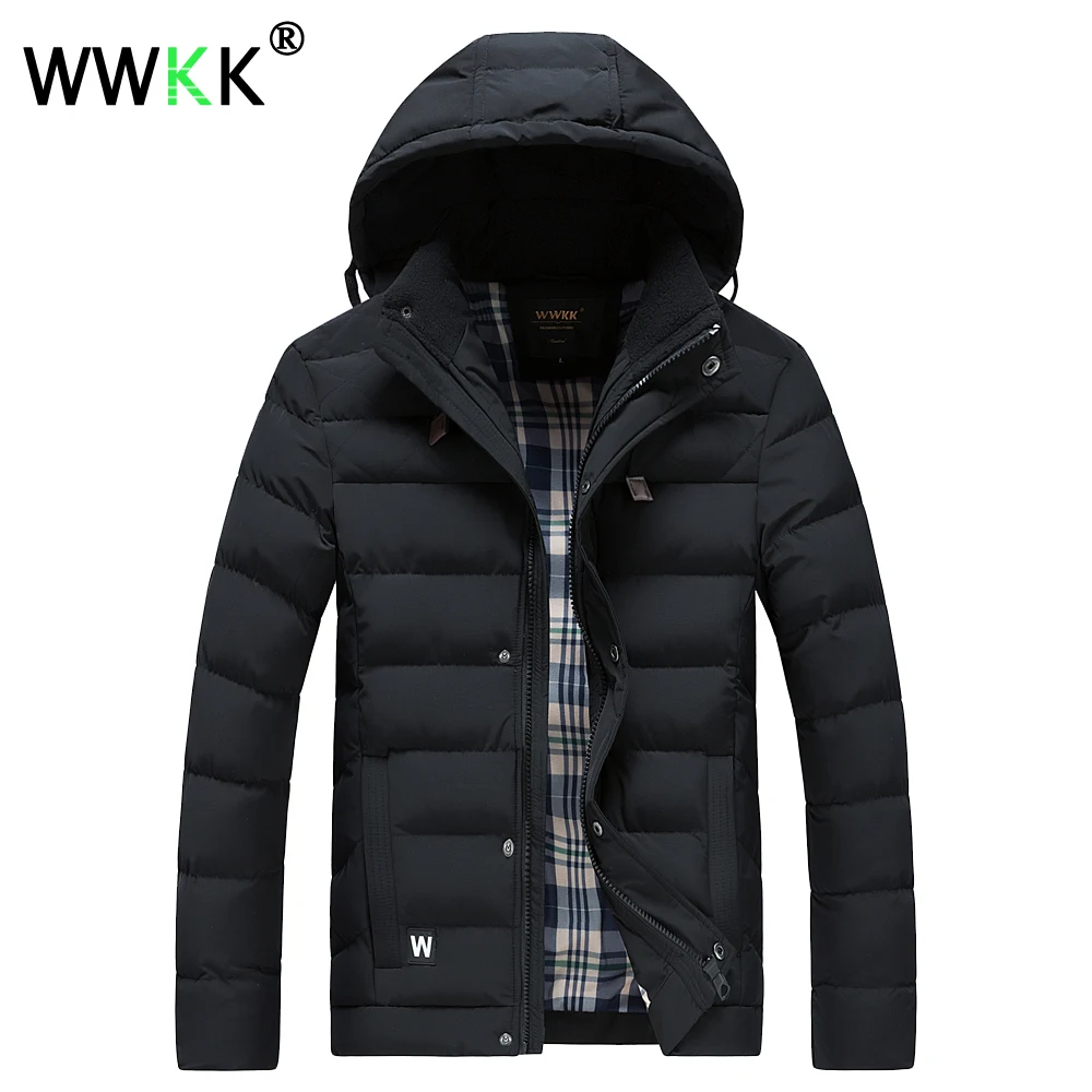 WWKK, зимняя куртка, теплая парка для мужчин, Тренч, пальто, Мужская одежда, хлопковая подкладка, Аляска, куртка для подростков, ветрозащитная, водонепроницаемая, верхняя одежда