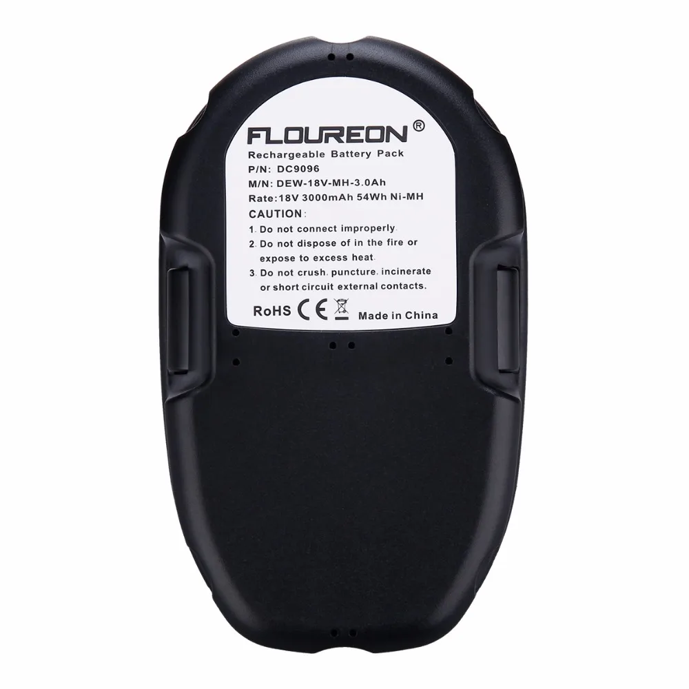 Floureon DC9096 инструменты Перезаряжаемые Батарея 18 V 3000 mAh Мощность Аккумулятор для