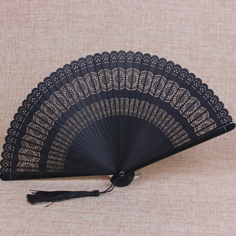 Ручной Вентилятор Китайский ветер полный бамбуковый вентилятор резьба полые