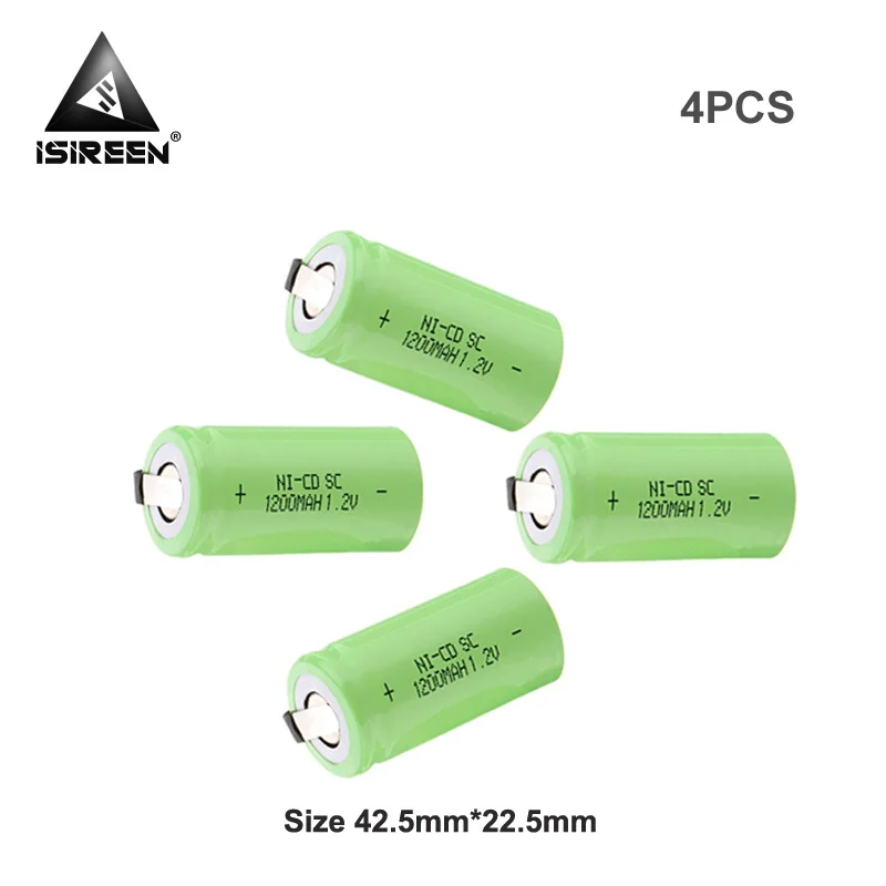Subc Ni CD Cell 1 2 V 1200mAh перезаряжаемые SC батареи для электроинструмента Бесплатная