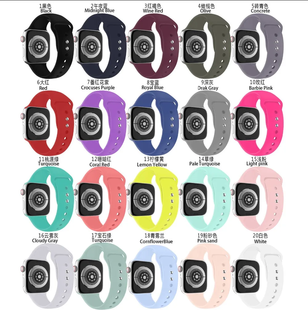 Силиконовый ремешок для Apple Watch 3/2/1 сменный на запястье 38 мм 42 IOS Smartwatch I цветной