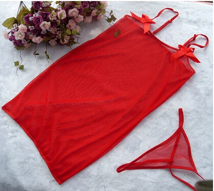 New Hot Sexy Langerie Erotic Lingerie Fishnet Dress Red Blue Lace Dress+G String Sleepwear Underwear Dresses Sex Products | Тематическая