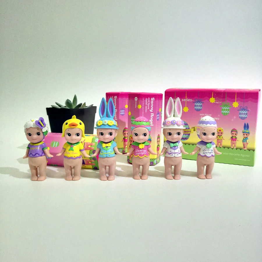 6 шт./лот симпатичный Пасхальный кролик ангел кукла фигурка kewpie игрушка детский