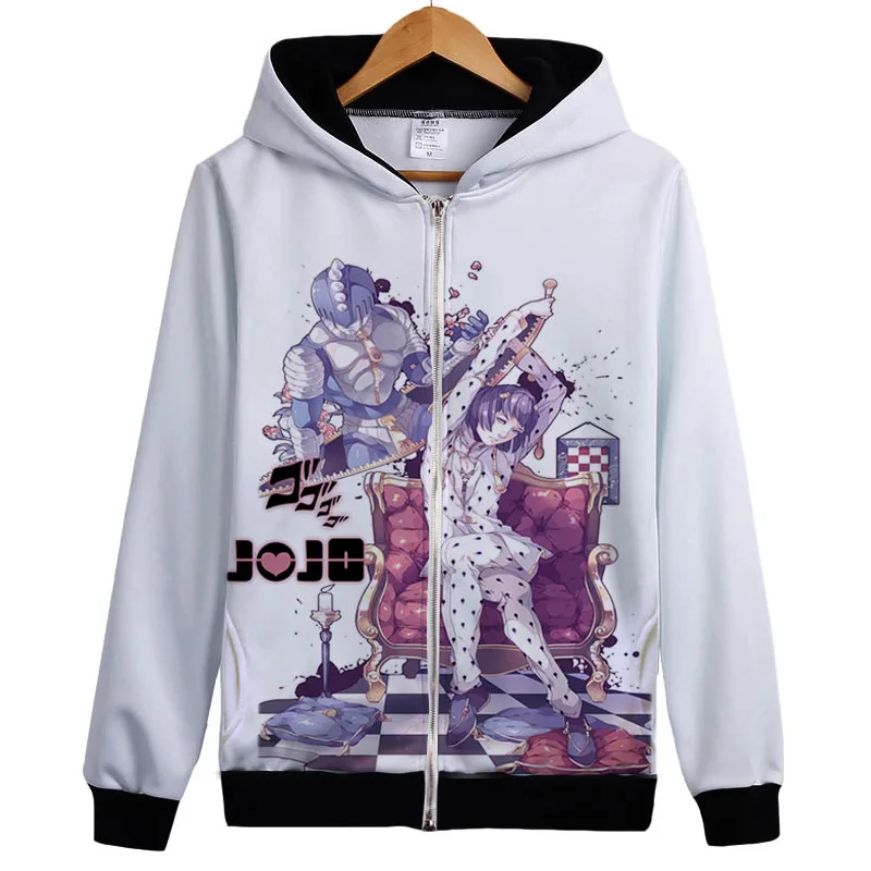 14 Аниме jojo's невероятное приключение Толстовка JOJO логотип свитшот с рисунком, круглый воротник, длинные рукава Мужские осень-зима Повседневное тонкий флис на молнии со шнуровкой Толстовка пальто - Цвет: 14