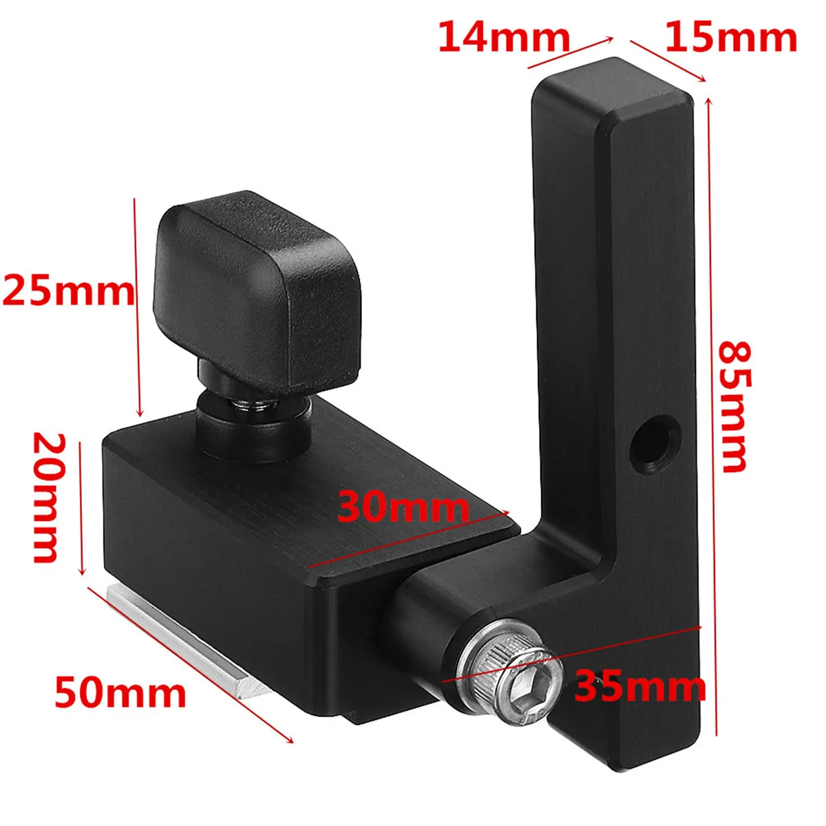 

1Pc Miter Track Stop Square Handle For T-Slot T-Tracks DIY Woodworking Tool Miter Track Stop