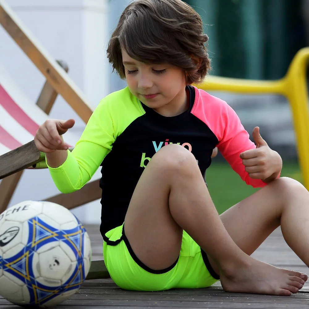 Купальный костюм с длинными рукавами для маленьких девочек детский купальный