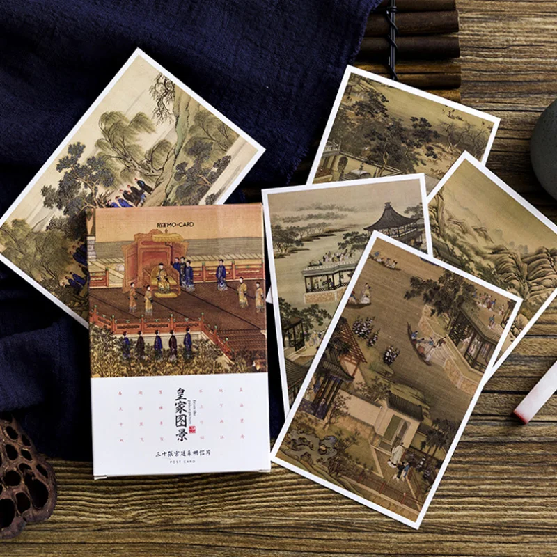 30 шт./лот китайская старинная императорская Дворцовая пейзажная винтажная