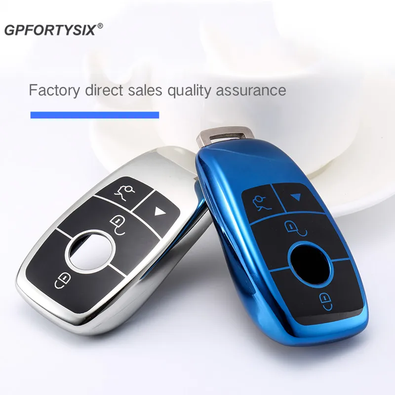Car Key Case For Mercedes Benz 2016 2017 2018 E S Class Full Coverage Soft TPU Bag Shell Cover Holder Keyring Auto key shell | Автомобили