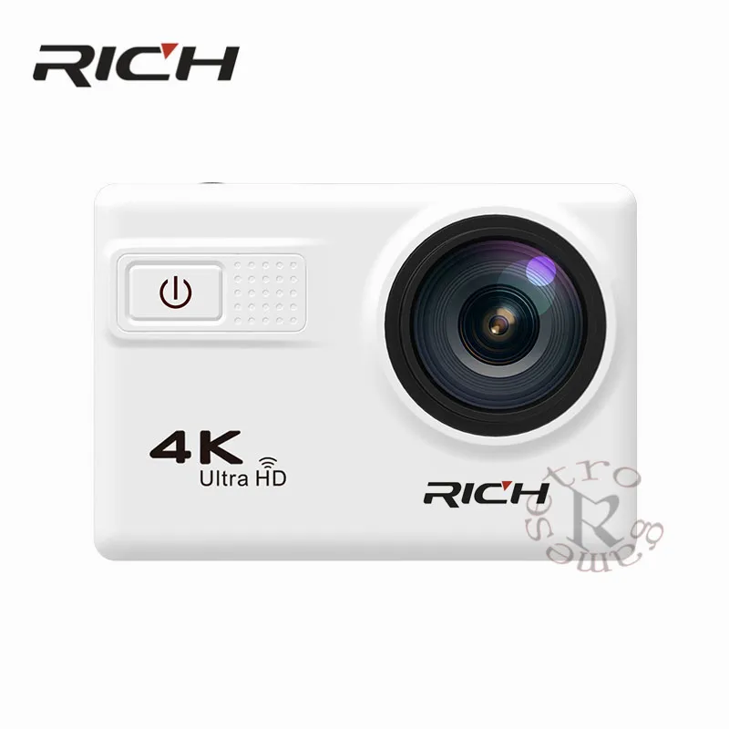 Белый Богатая F68B Экшн-камера 4K Wifi 2," lcd Экшн-камера UHD водонепроницаемая Спортивная уличная видеокамера 12MP 170 градусов мини DV видеокамера - Цвет: Белый