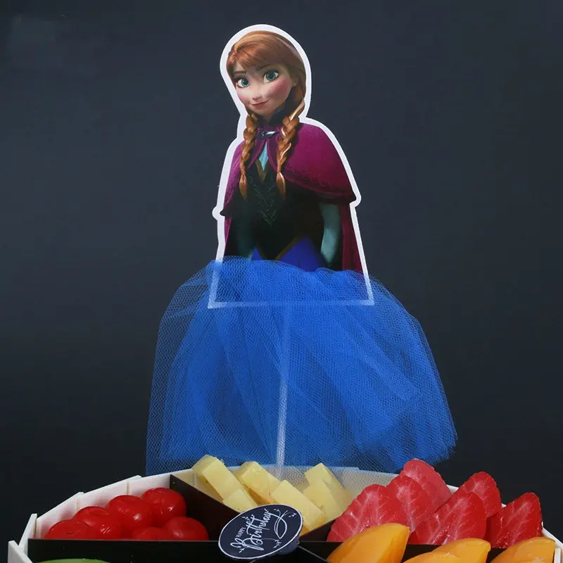 19cm anna 1 шт. милый Эльза аннаэльза София запутанная Белль Ариэль Анна Принцесса Тиана торт Топпер ручной работы юбка для детей день рождения Декор - Цвет: 19cm anna