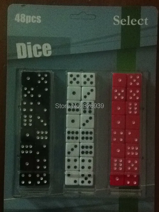 16MM corner red black and white tricolor 48 grains of suit (16 dices of each color )
16MM corner red black and white tricolor 48 grains of suit (16 dices of each color )