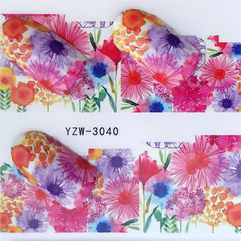 

YWK 1 Sheets Fruit / Cartoon / Ice cream / Bright Flowers Water Transfer Wraps Foils Patch Decorations Tools