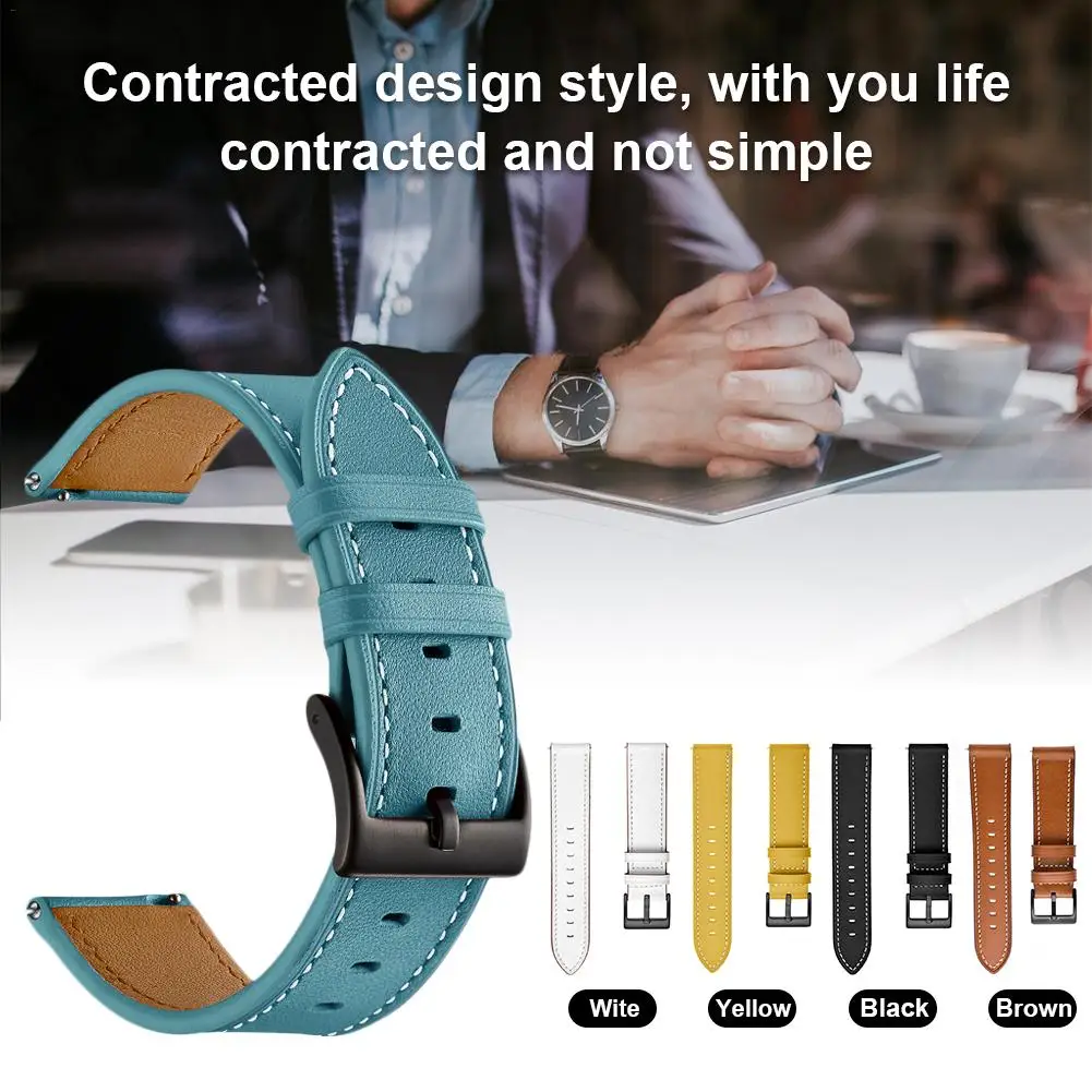 20 мм ремешок для часов верхний слой кожа натуральная часы Garmin Vivoactive 3/Vivomove HR #