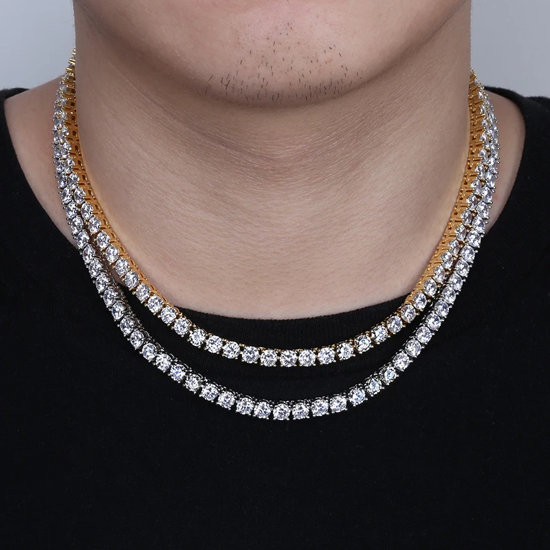 TOPGRILLZ 5 мм Iced Out Bling AAA Циркон 1 ряд теннисная цепочка Ожерелье для мужчин хип хоп