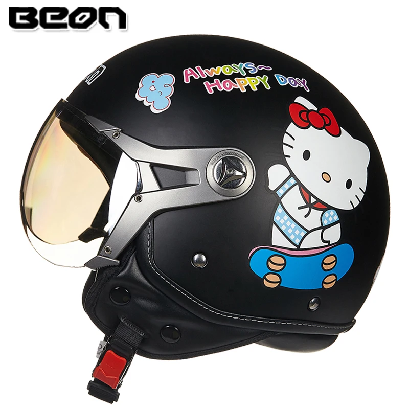 BEON casque мотоциклетный шлем на половину лица винтажный мотоциклетный шлем capacete мотоцикл электрический велосипедный шлем B100 - Цвет: 14