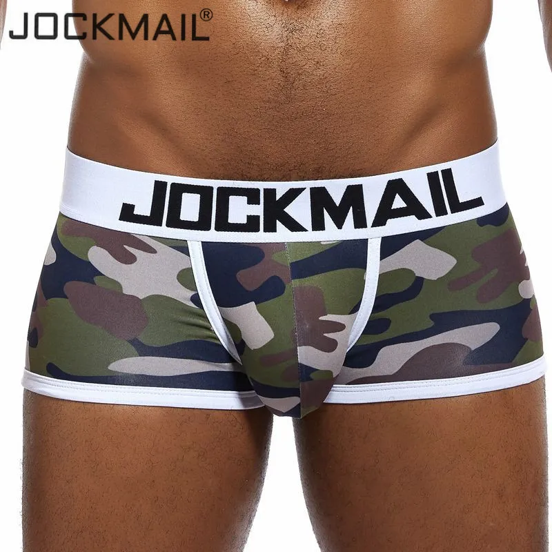 JOCKMAIL, фирменное камуфляжное сексуальное мужское нижнее белье, с принтом, cueca, боксеры, боксеры, мужские Трусы-слипы, hombre, трусы-боксеры, мужское Гей Нижнее белье
