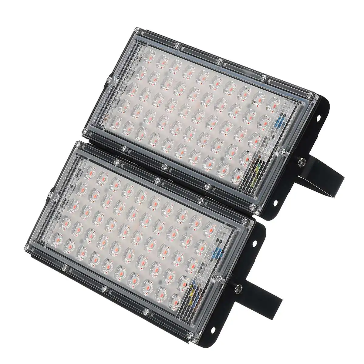100W black Mising светодиодный свет для выращивания полного спектра 50 Вт/100 Вт монолитный блок Светодиодов Прожектор ac220в для растений Крытый Открытый гидропонная теплица - Испускаемый цвет: 100W black