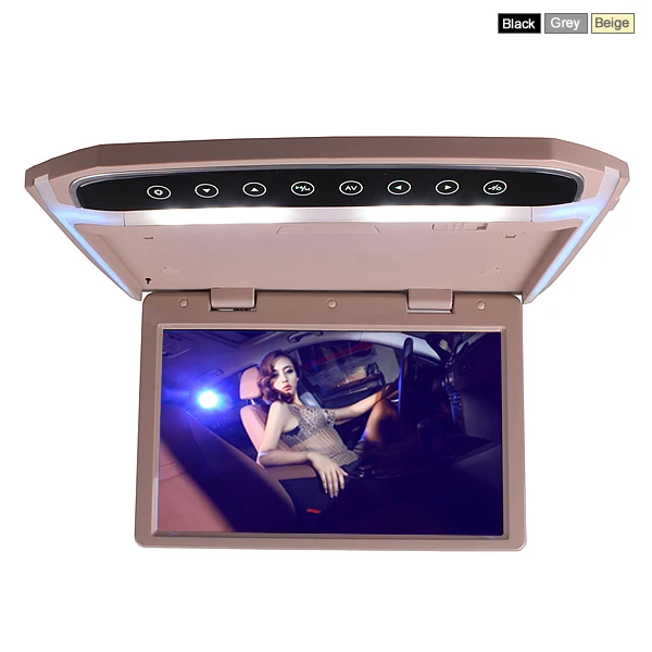 Автомобильный откидной видеоплеер на крышу MP4 MP5 10 дюймов LED 1080HD монитор с HDMI SD av