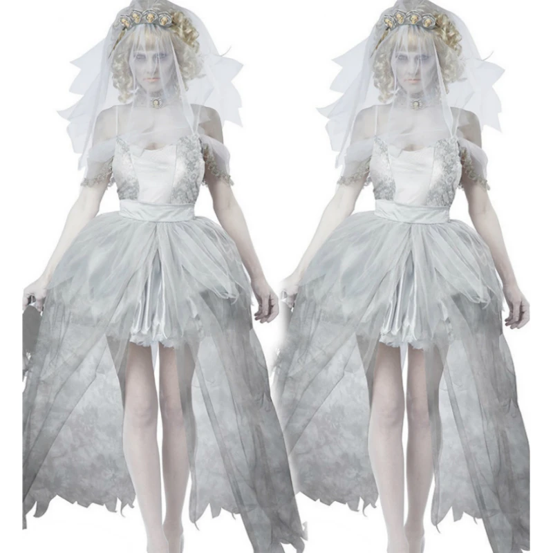 Женское платье для косплея аниме невесты с вампиром и призраком взрослых зомби