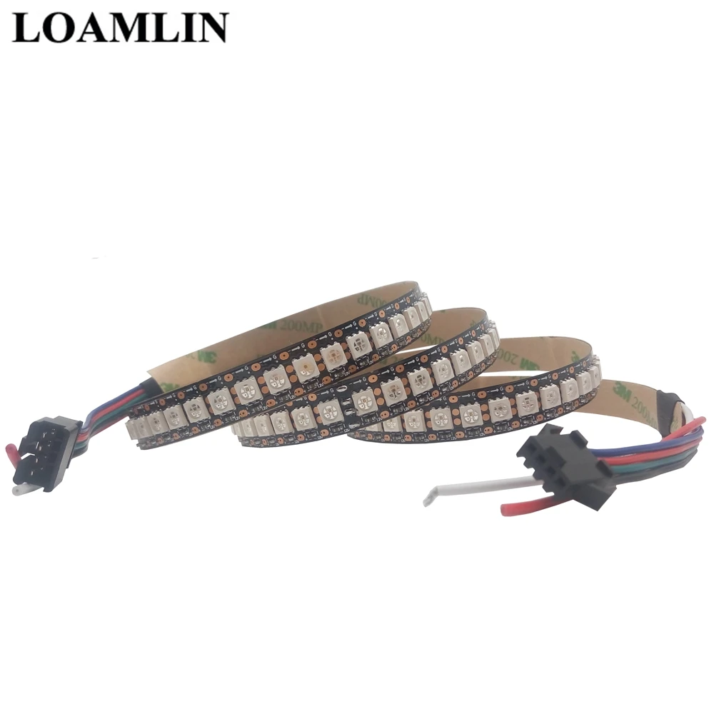 RGB Светодиодная лента SY8208B 8208 5050SMD двухсигнальная Адресуемая IC черный/белый PCB