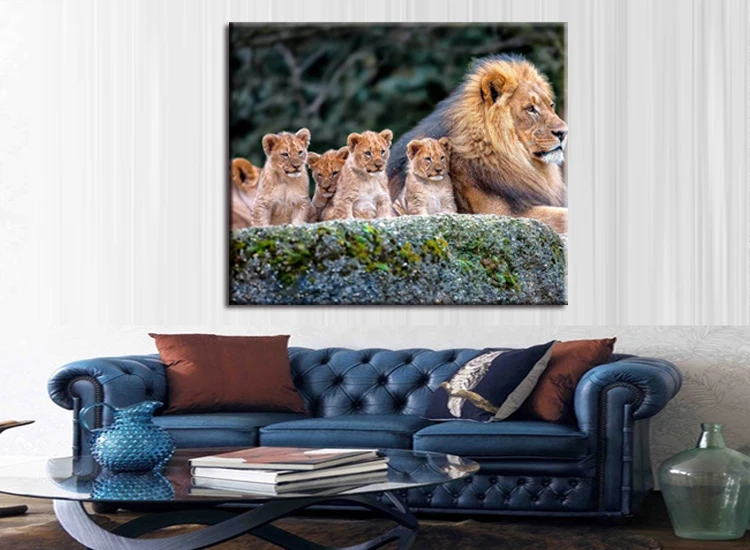 1 шт./компл. картина с животными Король Лев плакаты настенное искусство и принты
