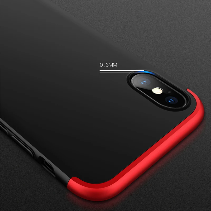 Трехсекционный чехол 3 в 1 для Apple iPhone X 8 7 6S Plus 5S SE 360 полноразмерный глянцевый