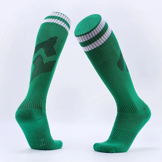 Grass green Профессиональные детские футбольные тренировочные носки, футбольные носки для команды, толстые спортивные носки беговые мужские носки для фитнеса, пешего туризма, тенниса, бега - Цвет: Grass green