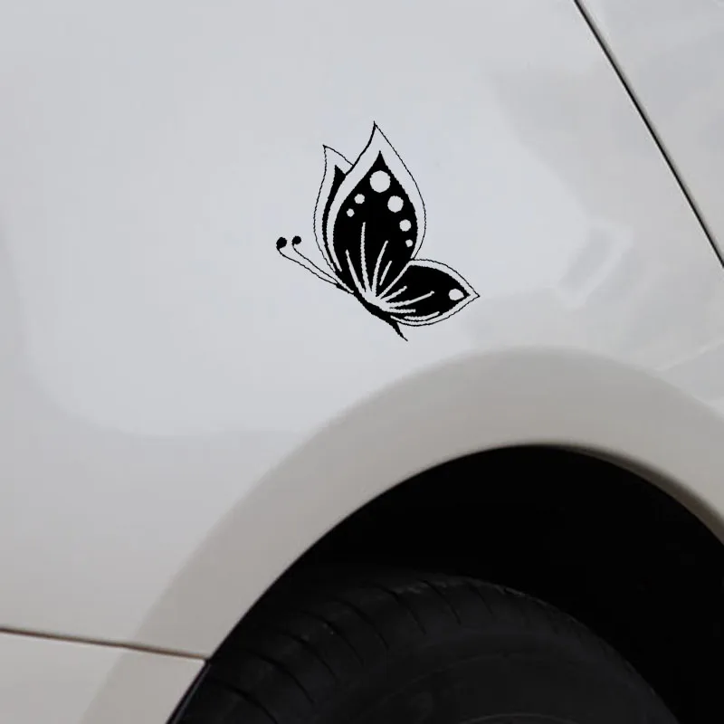 YJZT 13.1CM*16.5CM Car Sticker Butterfly Princess Art Decals Vinyl Decor Black/Silver C24-0214 | Автомобили и мотоциклы