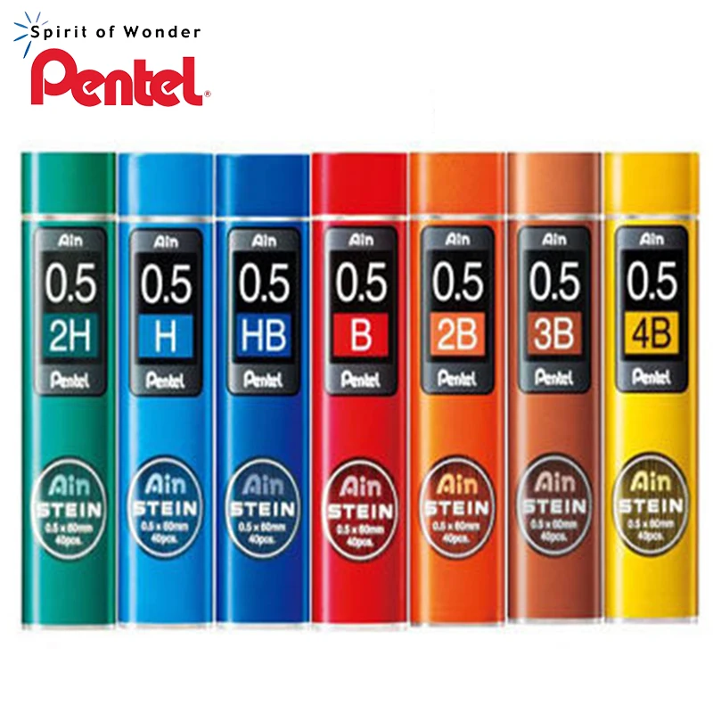 

Карандаш для механического письма Pentel, 4 трубки/Лот, Улучшенный диоксид кремния, свинцово-кислотный карандаш 0,5*60 мм-2H, H, HB, B, 2B, 3B, 4B