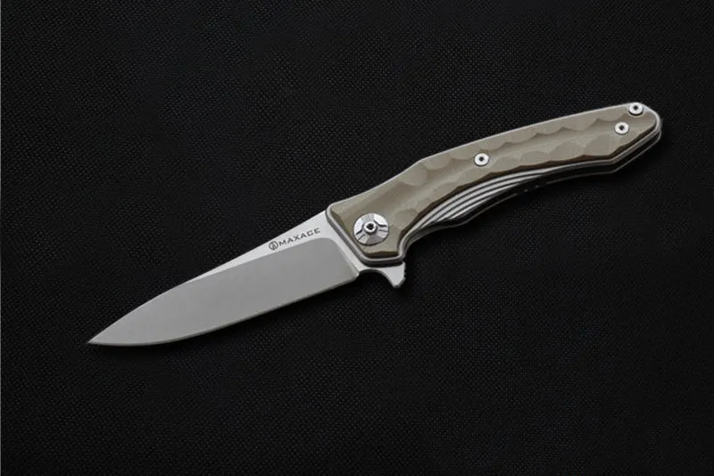 Desert MAXACE ZEALOT Складной нож 440C Лезвие G10 Ручка острый открытый кемпинг охотничий нож выживания Ножи охотничьи карманный тактический EDC knife - Цвет: Desert