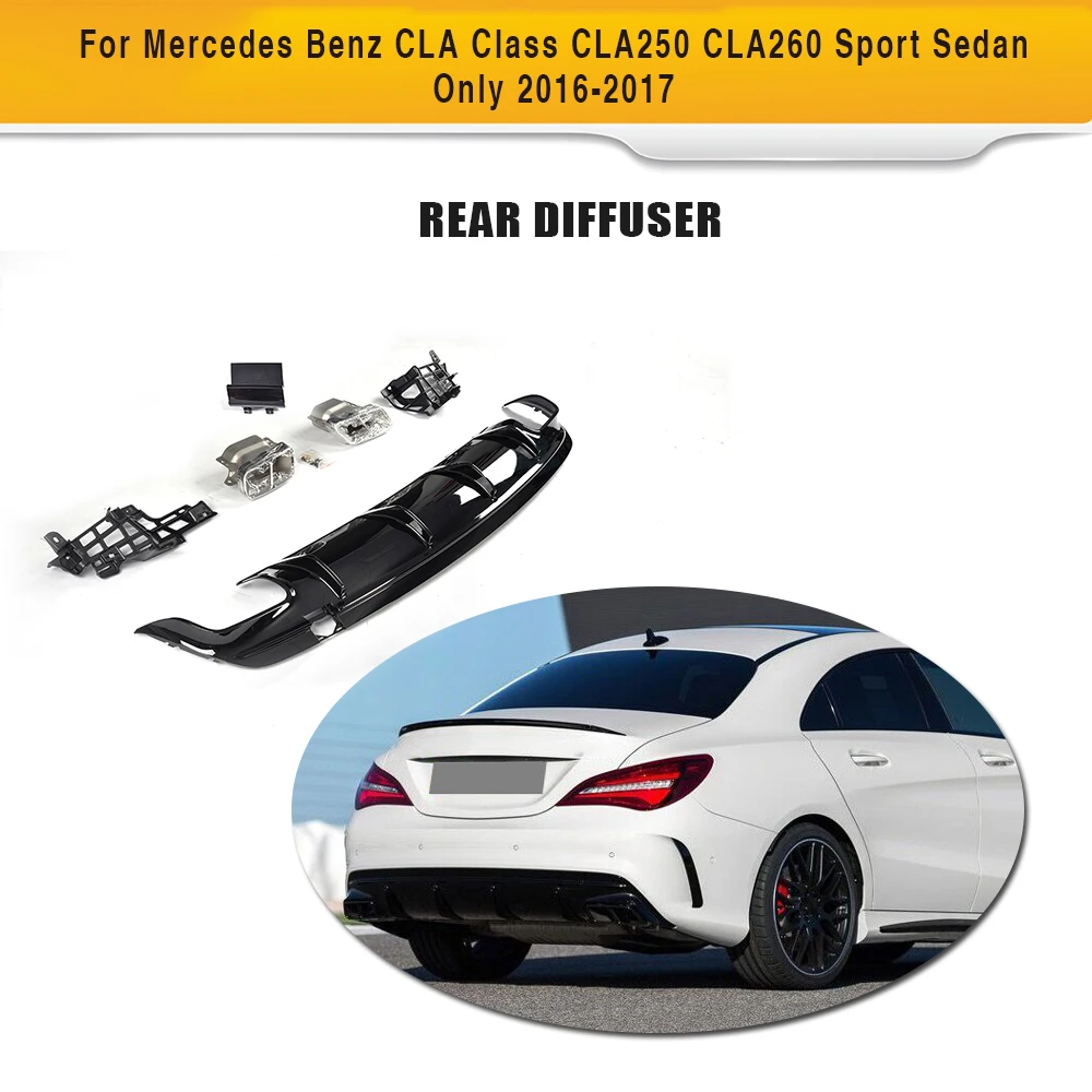 PP Автомобильный задний диффузор с глушитель для Mercedes Benz CLA Class CLA250 CLA260 Sport Sedan