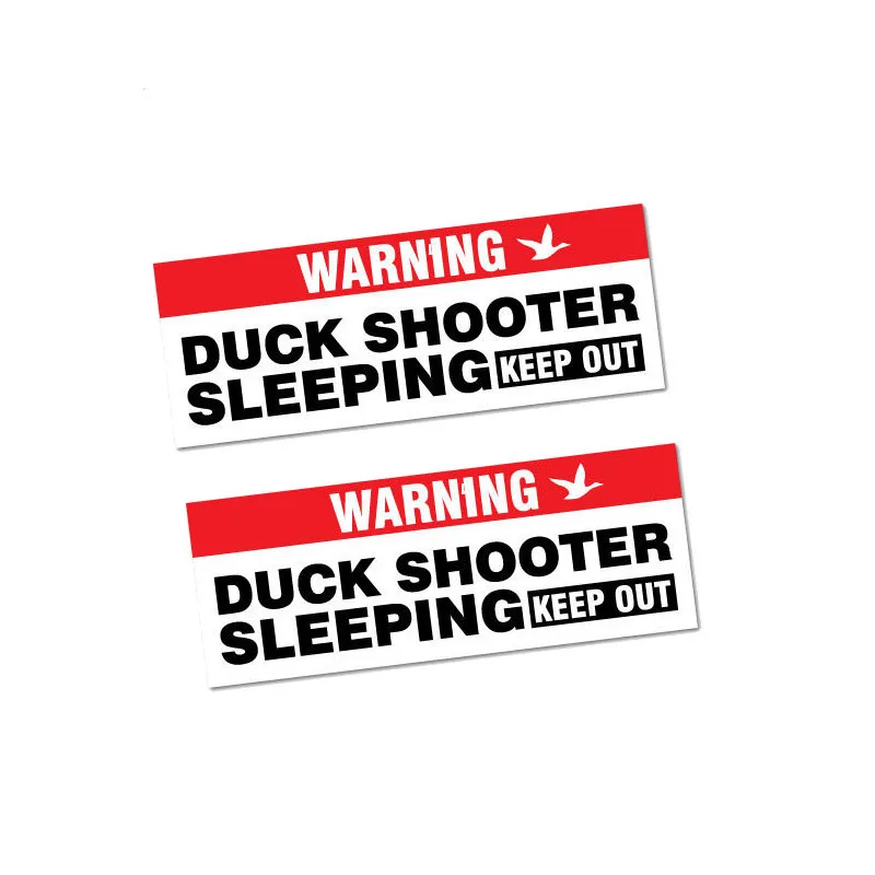 YJZT 2X 11.2CM*4.2CM Warning Car Sticker Duck Shooter Sleeping Decal PVC 12-1043 | Автомобили и мотоциклы