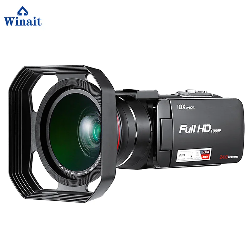 Winait full hd 1080p 10x оптический зум Цифровая видеокамера с сенсорным экраном 3 0 дюйма и