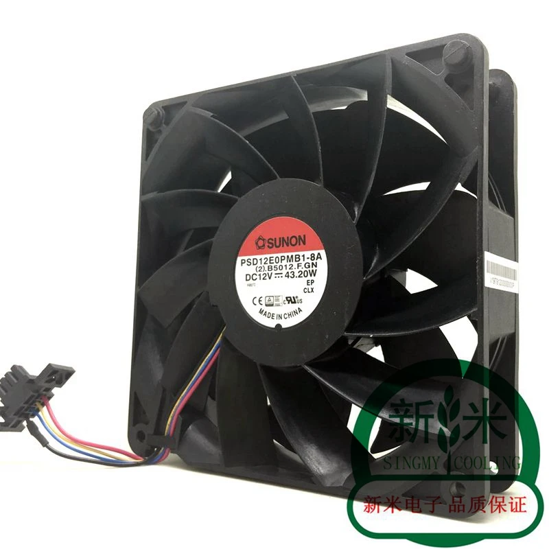 Б/у SUNON PSD12E0PMB1-8A 12V 43 20 Вт 14 см 14038 4 линии Вентилятор охлаждения