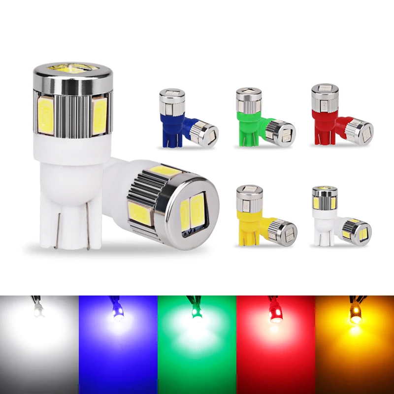 2 шт. T10 501 6 SMD 5630 светодиодный автоматический Клин лампа купольная WY5W W5W 6SMD 5730 супер
