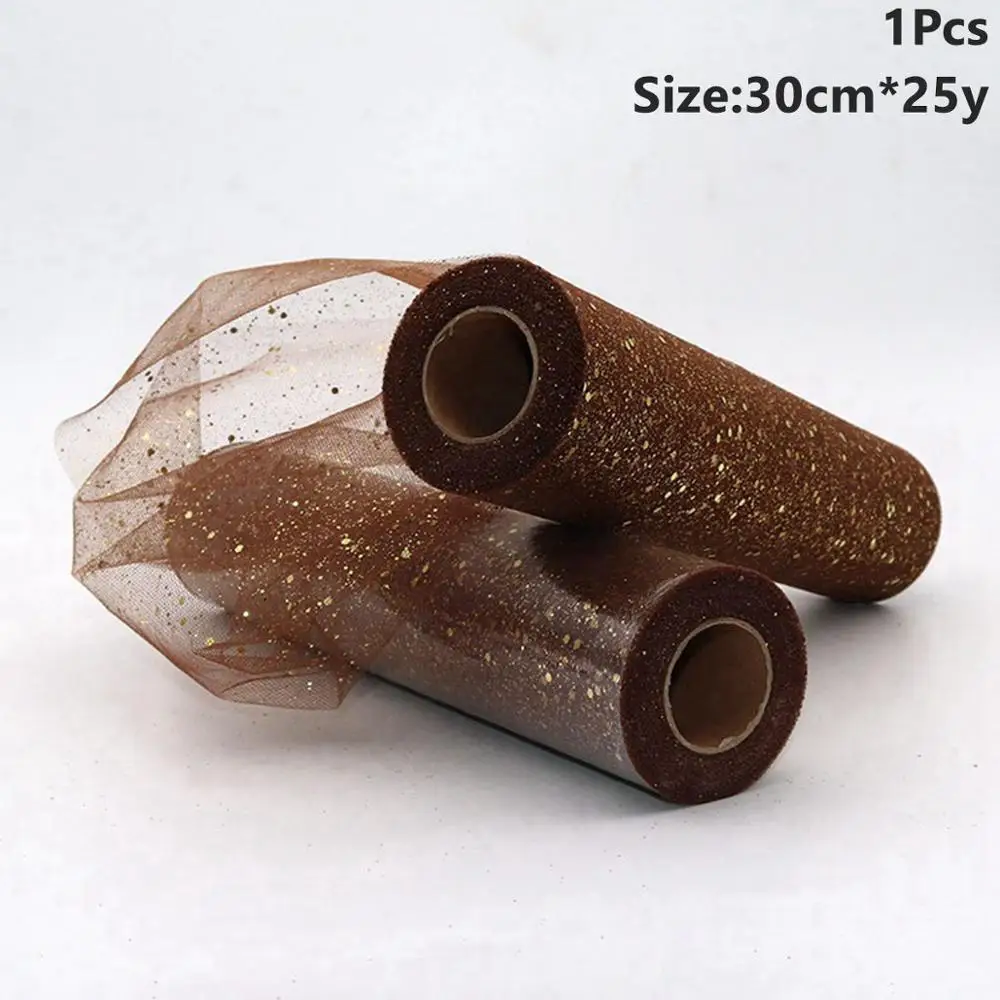 Tulle Roll 36 Taoup 5 см 15 см 30 см органза тюль в рулонах для свадьбы Вечерние Декор день рождения Babyshower блесток сетка тюль рулон ткани ленты 25 ярдов DIY - Цвет: Tulle Roll 36
