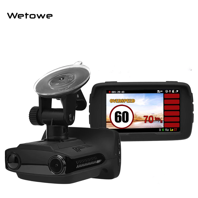 Wetowe T8 Ambarella A7 радар-детектор 3 в 1 видеорегистратор Автомобильный Камера GPS LDWS Full HD