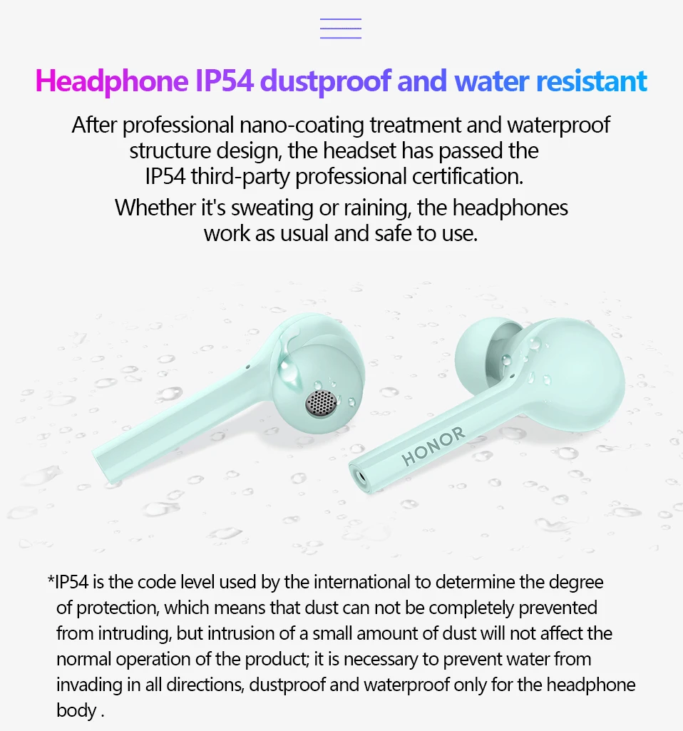 huawei Honor FlyPods Молодежный Bluetooth истинная Беспроводная стерео гарнитура наушники ENC автоматическая пауза управление IP54 Водонепроницаемый