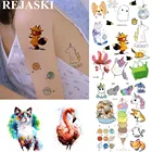 REJASKI временная татуировка для детей с милыми героями мультфильмов, лисами, призраками, конфетами и планетами