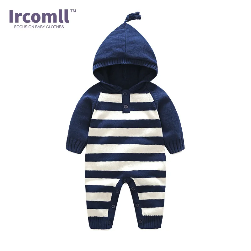 Детский трикотажный комбинезон Ircomll с капюшоном на весну и осень 2018 |