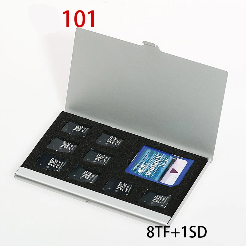 10 видов алюминиевый Портативный SIM Micro Pin SIM карта Nanocard карта памяти TF карта SDcard Коробка Для Хранения Чехол защитный держатель Серебряный