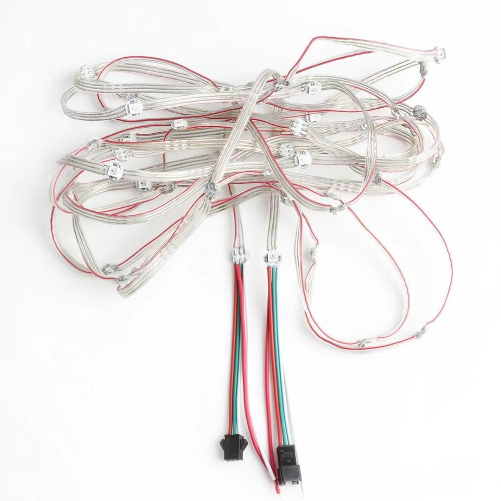 WS2812B DC5V предварительно припаянная светодиодная модульная гирлянда гибкий провод