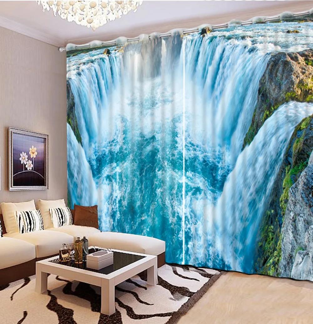 Затемненные занавески для гостиной на заказ природа водопад пейзаж спальни окно|curtains for|blackout curtainscurtains for living