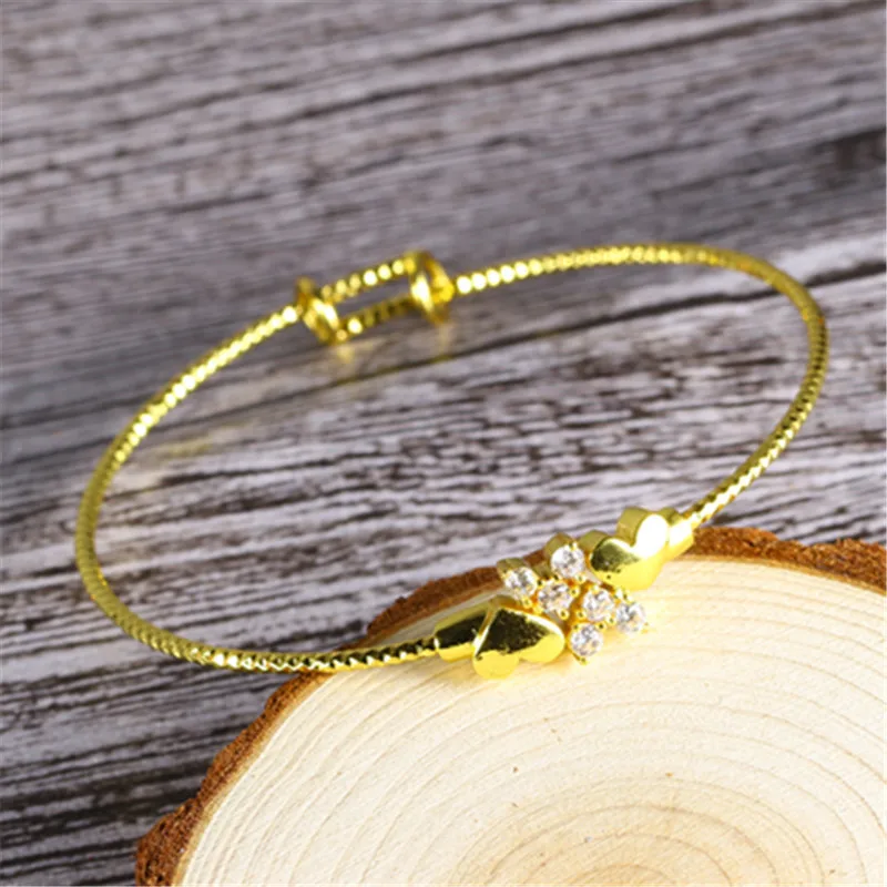 Creative Shining Stars Zircon Gold Girl Charm Bracelet for Kids Christmas Gift Jewelry Wholesale Shipping Fashion trend girl | Украшения и