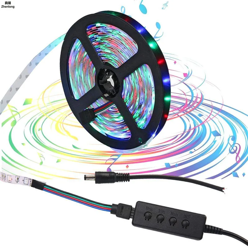 Новый светодиодный светильник полосы 3528 RGB водить 60 leds 5M с музыкальным звуком