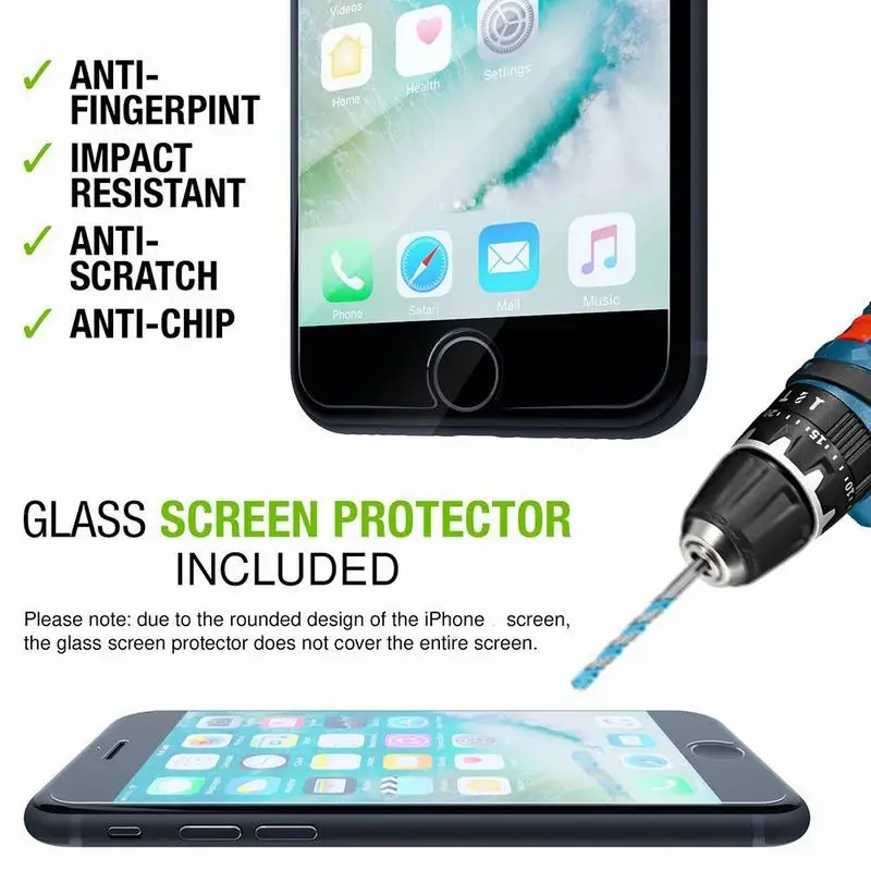 Ascromy Full Body Case For iphone 6 Screen Protector Tempered Glass Protection for iPhone 6S 4s 5 5S SE 5C 7 Plus Cover |