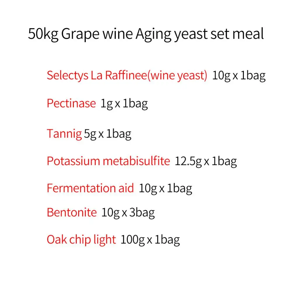 50 кг виноградные вина старение дрожжи набор пищи семья Winemaking аксессуары